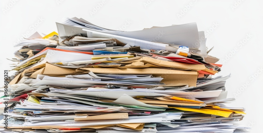A pile of papers, paperwork documents, bureaucracy, and messy accounting reports A pile of papers, paperwork documents, bureaucracy, and messy accounting reports