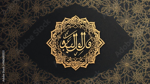 Islamic Calligraphy with Golden Mandala