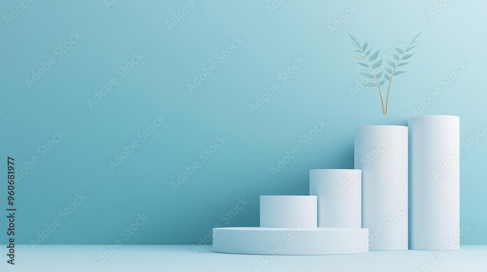 Brand repositioning, company logo with shifting background, market evolution, 3D illustration Brand repositioning, company logo with shifting background, market evolution, 3D illustration