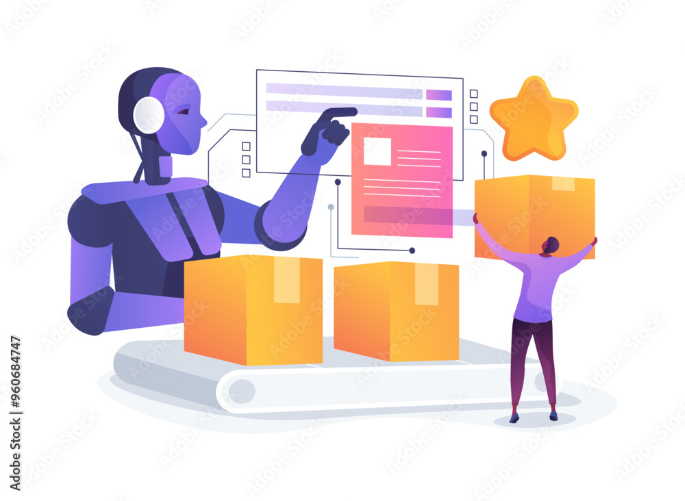 AI-Powered Customization abstract concept vector illustration.