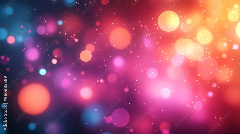 Blurred, glowing lights in soft tones for a dreamy, out-of-focus effect 