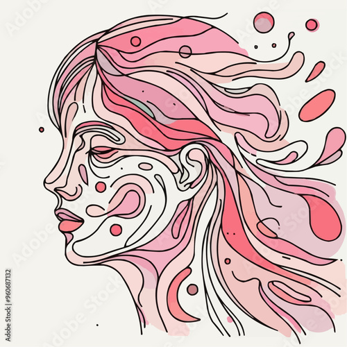 woman face with hair