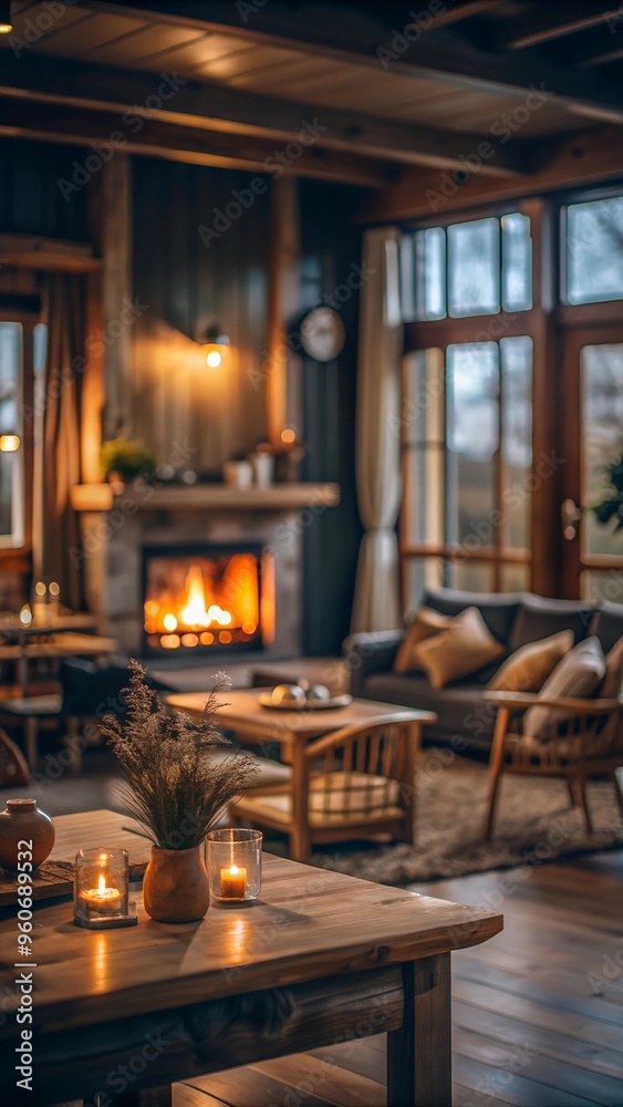 interior of a summer home at evening. Warm color, warm tones. interior of a summer home at evening. Warm color, warm tones.