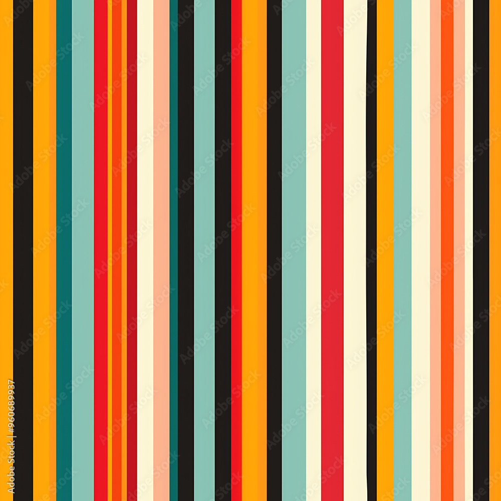Muted Bold Color Stripes in a Repeating Pattern Muted Bold Color Stripes in a Repeating Pattern