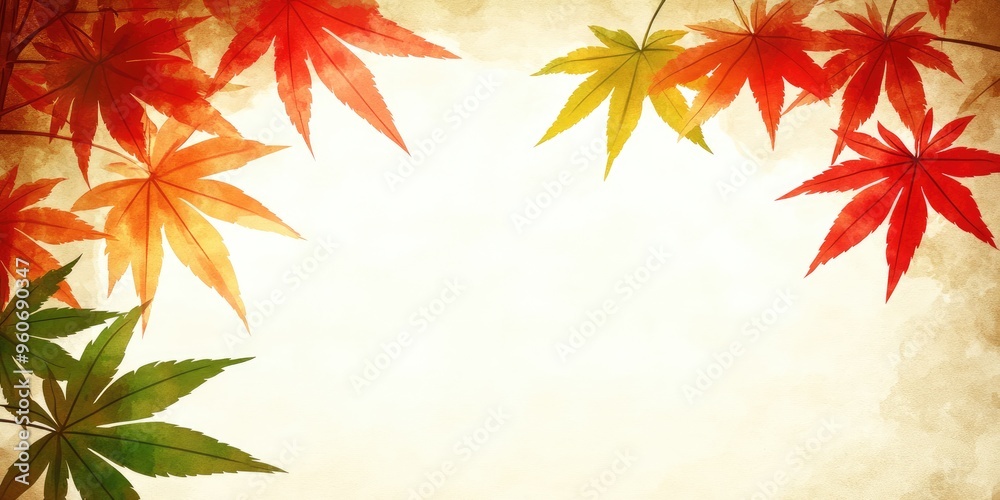 Stunning high-resolution watercolor illustration of a tranquil autumn background with softly blended colors and textured leaves creates a perfect fall atmosphere Stunning high-resolution watercolor illustration of a tranquil autumn background with softly blended colors and textured leaves creates a perfect fall atmosphere