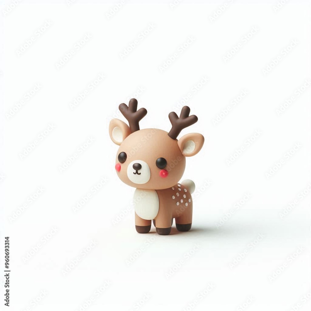 Obraz premium Tiny Festive Friend: Adorable 3D Miniature Reindeer