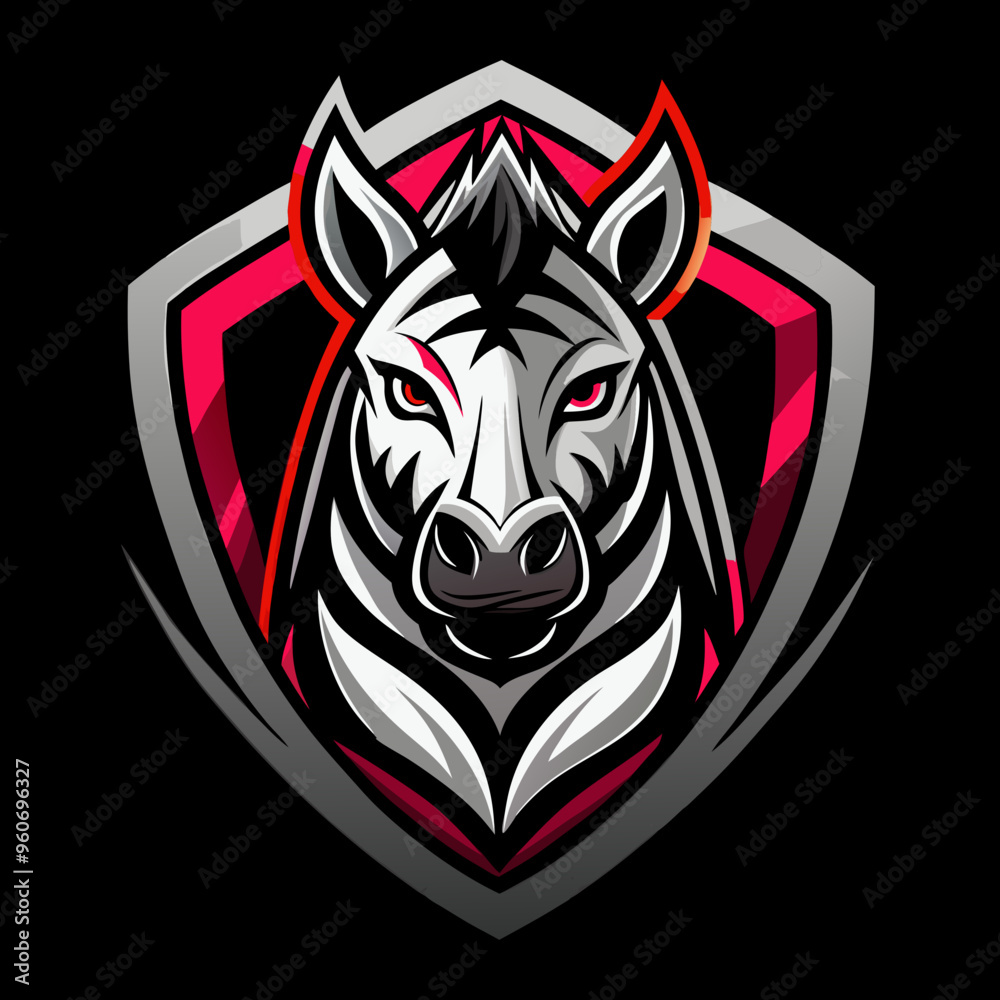 Obraz premium Zebra mascot for sports and esports vector logo