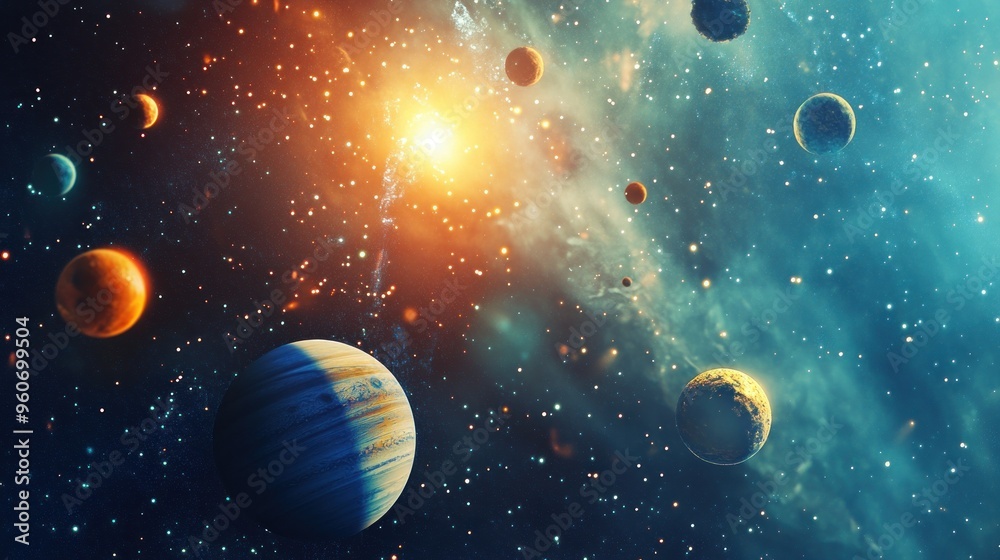 A Cosmic Landscape with Planets and Stars in a Galaxy A Cosmic Landscape with Planets and Stars in a Galaxy