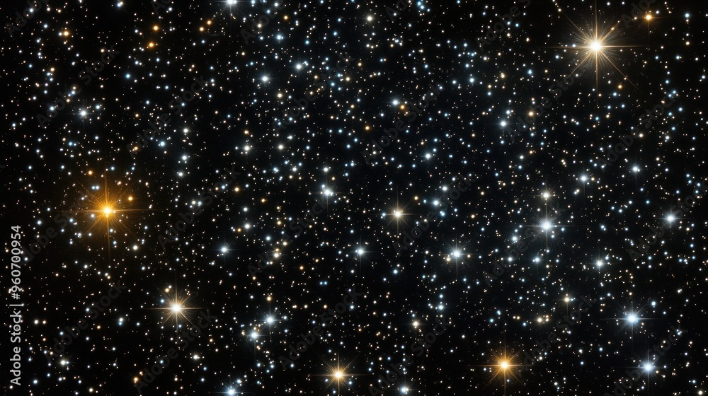 A Starry Night Sky with Many Bright Stars A Starry Night Sky with Many Bright Stars