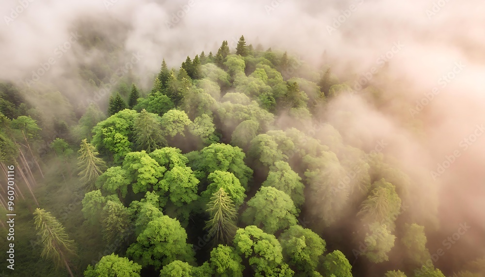 Aerial view of a dense forest canopy Aerial view of a dense forest canopy