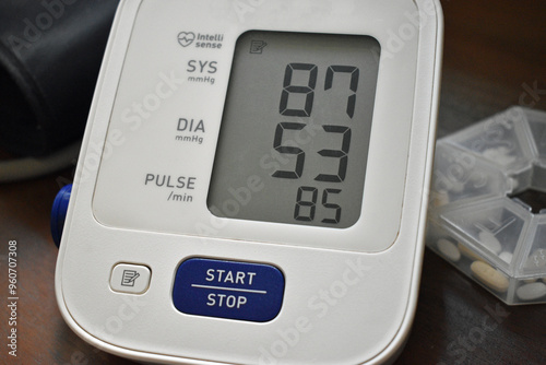 Very Low Blood Pressure Numbers Displayed on an at Home Blood Pressure Machine