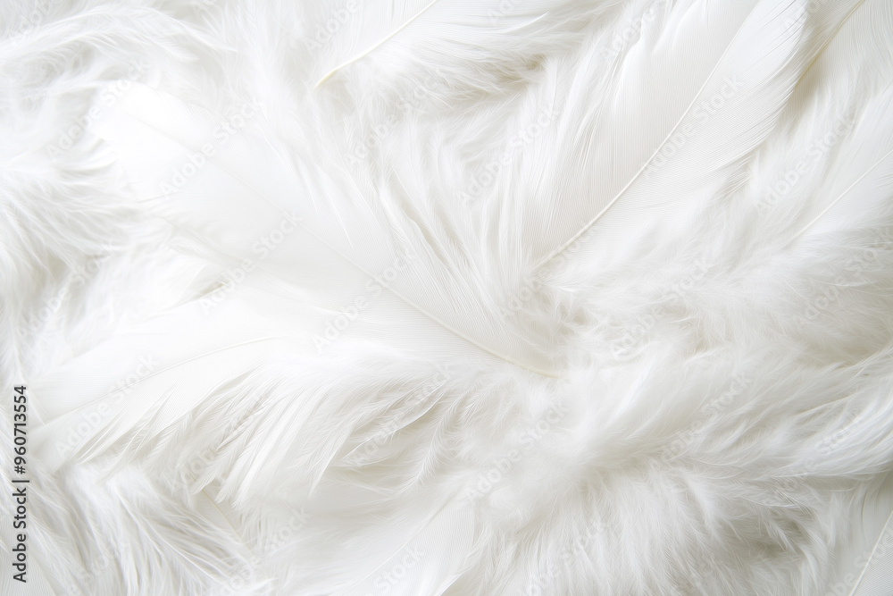 Close-up of soft white feathers, ideal for backgrounds or textural overlays. Close-up of soft white feathers, ideal for backgrounds or textural overlays.