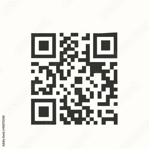 QR code vector illustration silhouette, isolated white background, 
