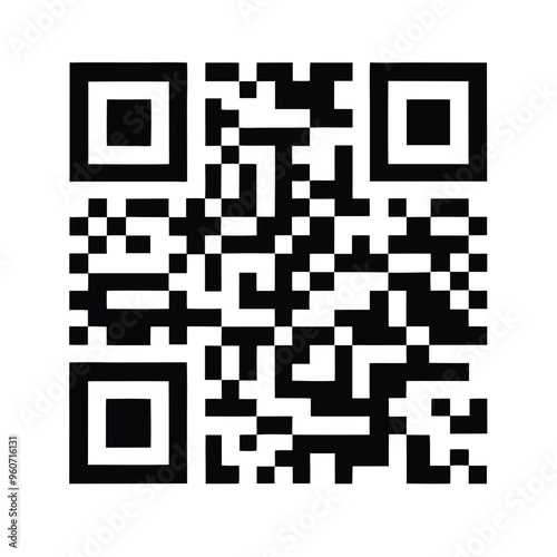 QR code vector illustration silhouette, isolated white background, 