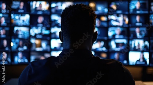 An interactive image of a diverse group of students attending a virtual lecture