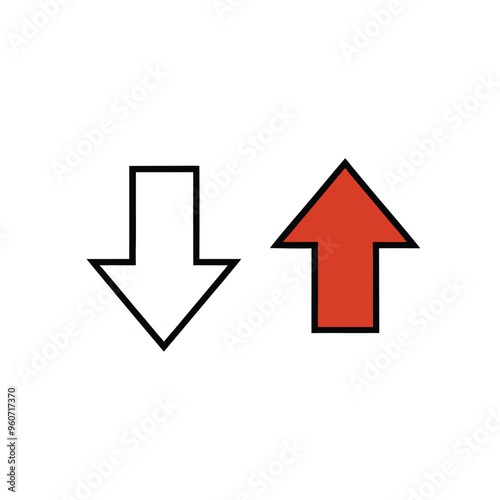 Free Download Up and down arrow, Push and Pull round warning vector illustration, isolated white background  - GFXLoad