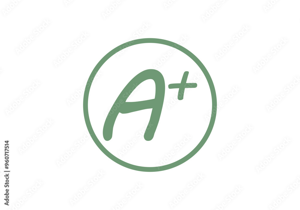 Icono verde de aprobado de un examen con sobresaliente Icono verde de aprobado de un examen con sobresaliente