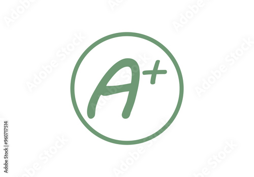 Icono verde de aprobado de un examen con sobresaliente