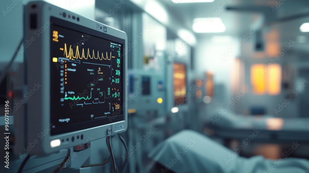 Hospital Room - Monitoring System and Patient Bed Hospital Room - Monitoring System and Patient Bed