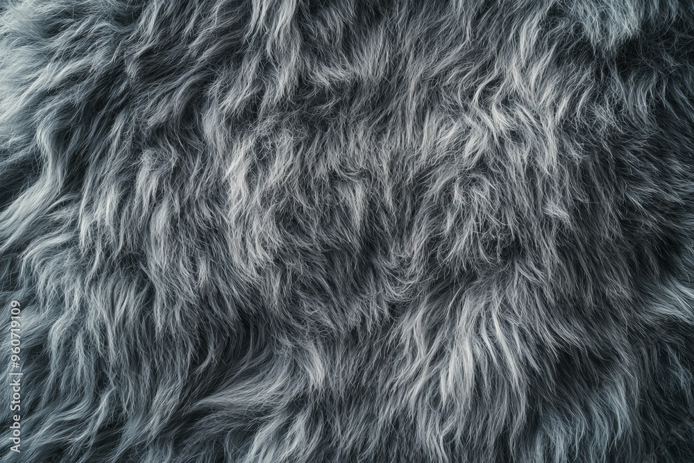 A fur textured surface with coarse, rugged strands, creating a natural, wild look with varied tones. A fur textured surface with coarse, rugged strands, creating a natural, wild look with varied tones.