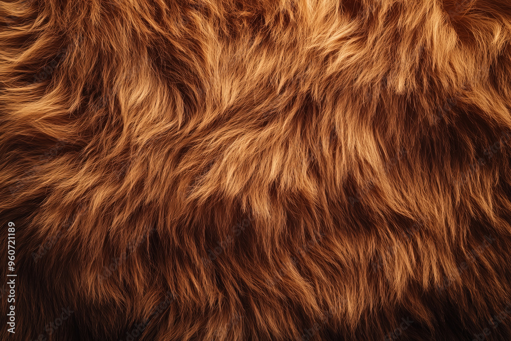 Naklejka premium A fur textured surface with long, luxurious strands, featuring a deep, rich color that adds warmth and softness to the image.