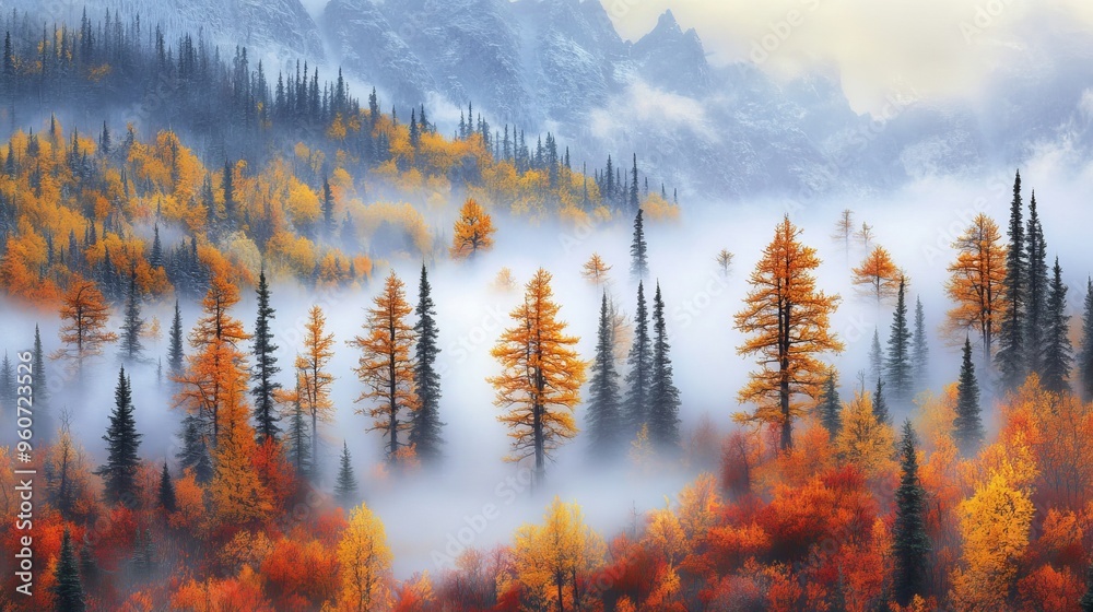 Obraz premium It was a magnificent fall day at Jacques Cartier river park in Quebec, Canada