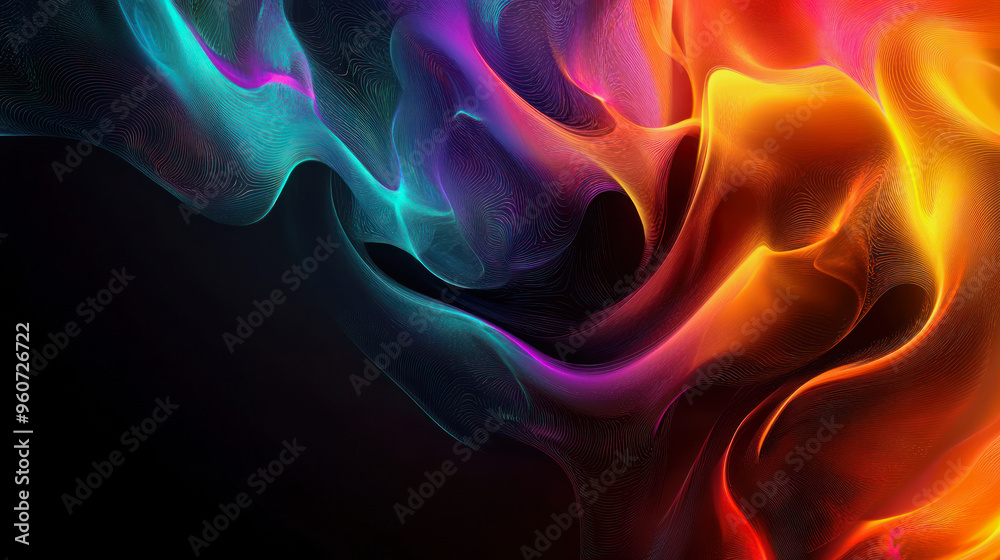wild wavy fractal glowing colorful background with copyspace wild wavy fractal glowing colorful background with copyspace
