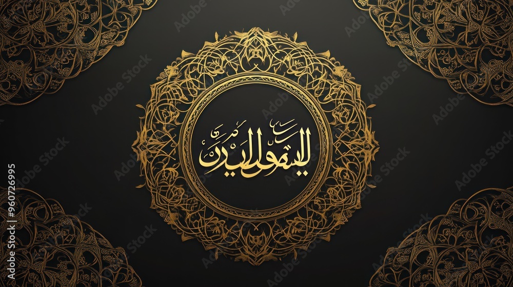 Arabic Calligraphy Art with Golden Mandala Arabic Calligraphy Art with Golden Mandala