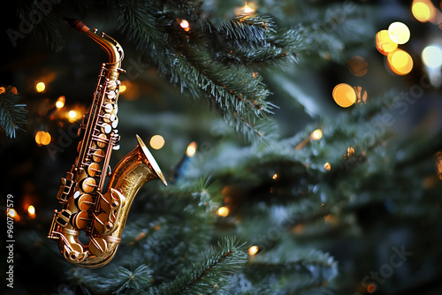 christmas tree with saxophone 