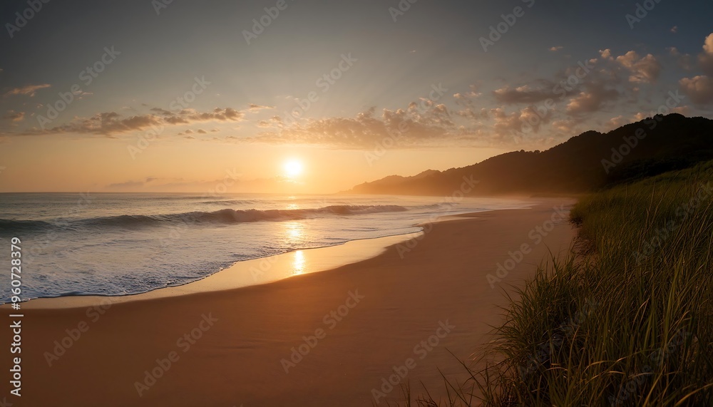 Fototapeta premium Sunrise over a pristine beach