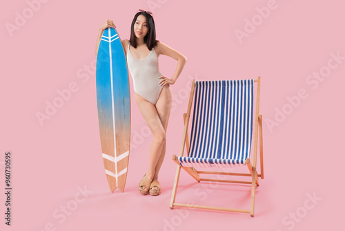 Beautiful Asian woman with ...