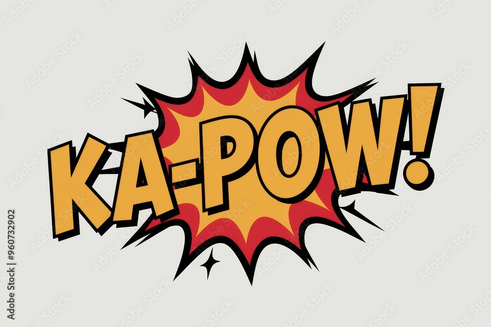 Fototapeta premium Comic Style Text with Explosive Background Effect