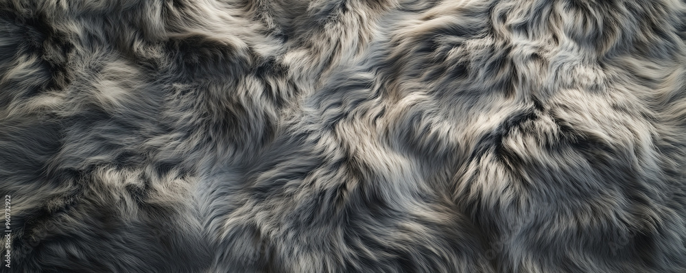 Fototapeta premium A fur textured surface with thick, woolly fur, giving a cozy and warm feel, with subtle variations in tone throughout.