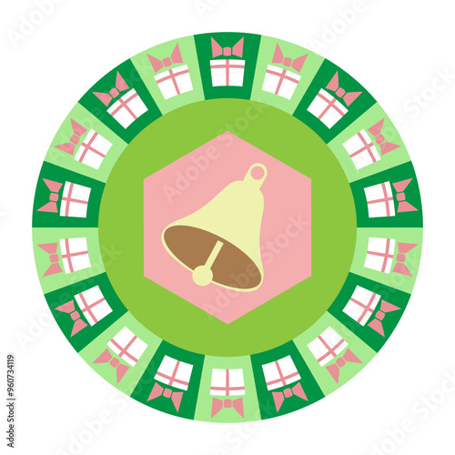 Vector Colorful illustration with Bells Icon on White Background.