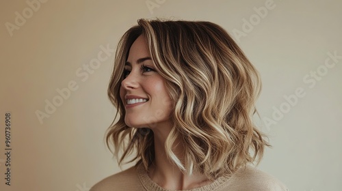 Blonde smiling woman portrait