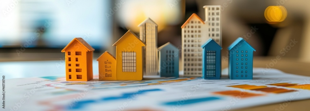 Colorful Miniature Houses on a Table with Graphs Colorful Miniature Houses on a Table with Graphs