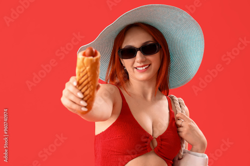 Beautiful young woman in sw...