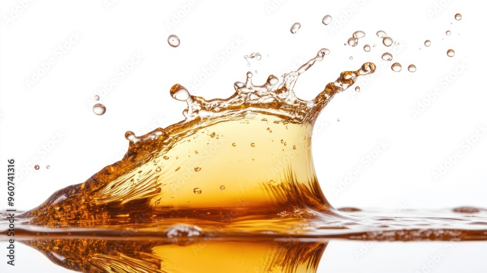 Golden Liquid Splash with Droplets Golden Liquid Splash with Droplets