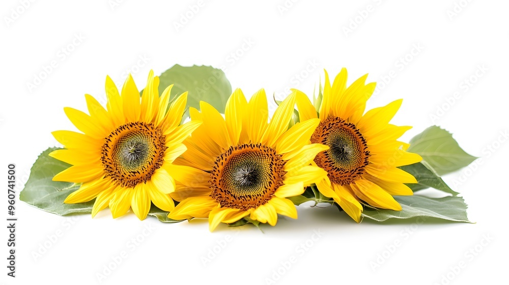 Naklejka premium Sunflower flowers isolated on white background Yellow flower