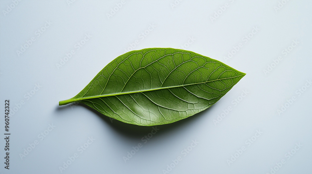 Obraz premium green leaf on a white background