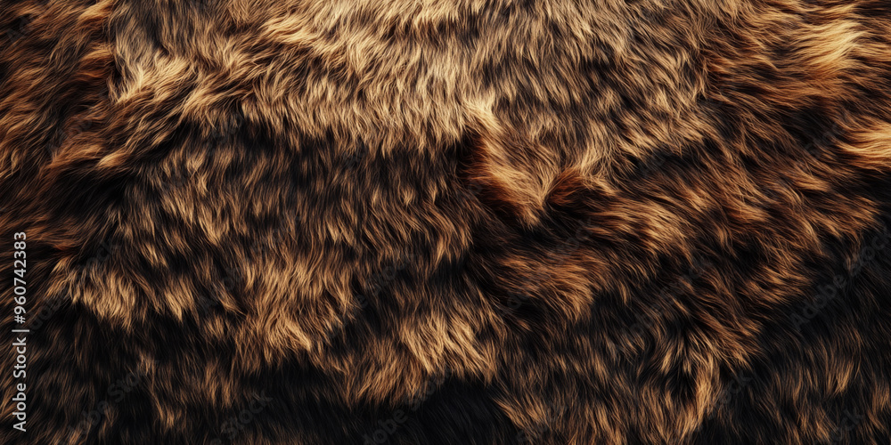 A fur textured surface with thick, rugged strands, giving a wild, untamed look with deep, rich colors and textures. A fur textured surface with thick, rugged strands, giving a wild, untamed look with deep, rich colors and textures.