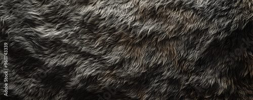 A fur textured surface with rough, rugged strands, offering a natural, earthy texture with deep shadows.