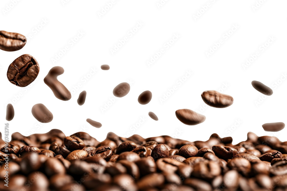 Obraz premium PNG coffee beans border on the white background