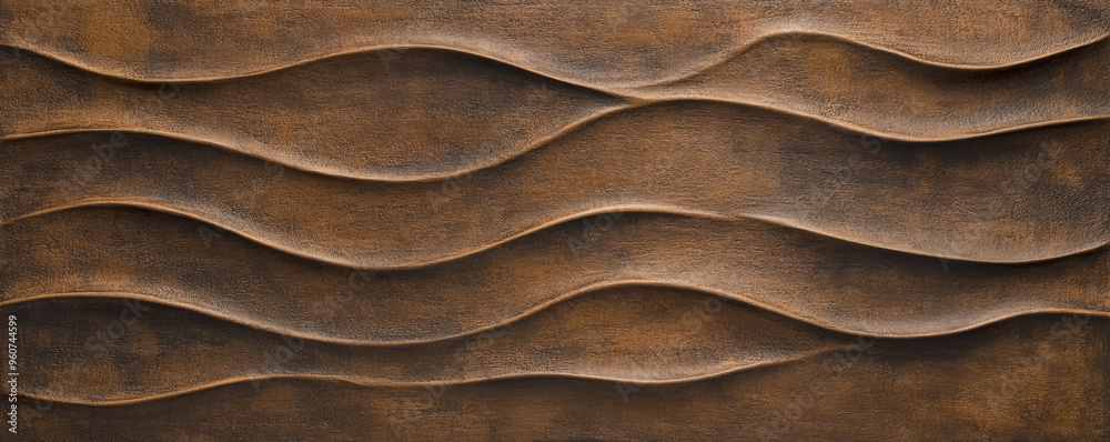 A brown textured surface with a smooth, satin finish, accented by subtle, wave-like patterns that enhance the warmth. A brown textured surface with a smooth, satin finish, accented by subtle, wave-like patterns that enhance the warmth.