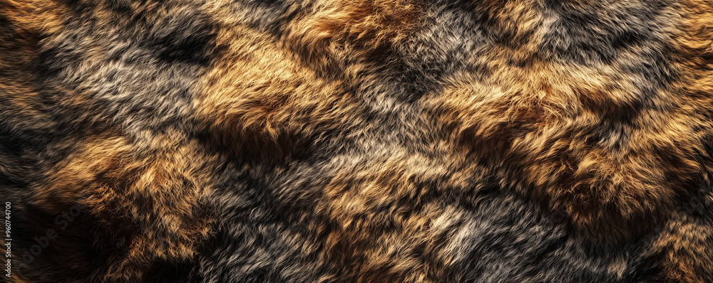 A fur textured surface with rough, rugged strands, offering a natural, earthy texture with deep shadows.