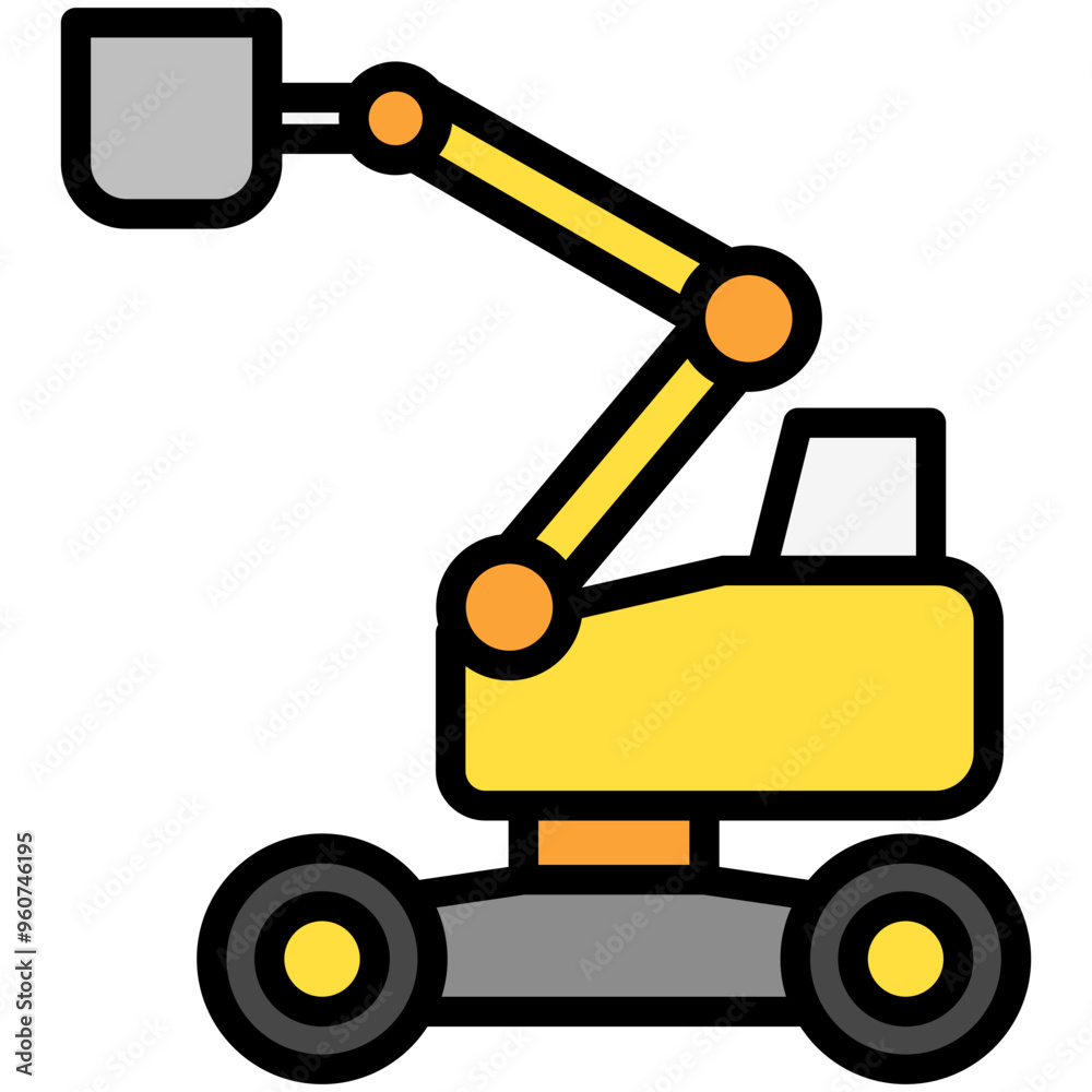 Cherry Picker lineal multi color icon. related to industry, construction theme. best for UI, UX, app and web development. Cherry Picker lineal multi color icon. related to industry, construction theme. best for UI, UX, app and web development.