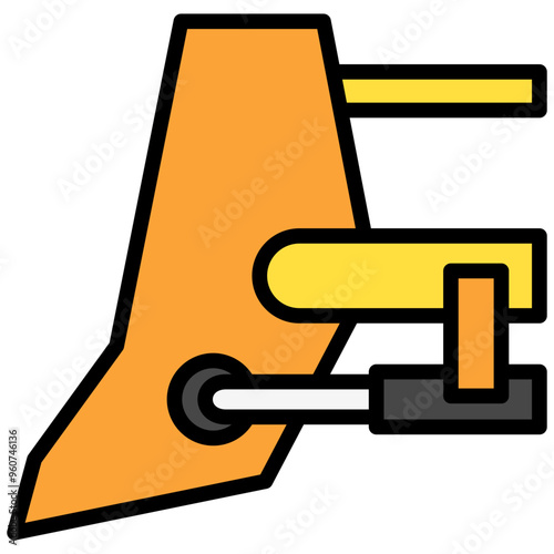 Bulldozer Blade lineal multi color icon. related to heavy machinery industry, construction theme. best for UI, UX, app and web development.