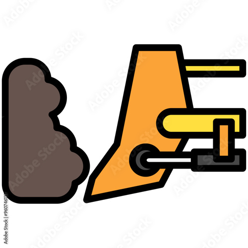 Bulldozer Blade lineal multi color icon. related to heavy machinery industry, construction theme. best for UI, UX, app and web development.