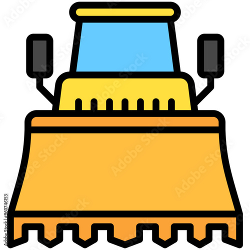 Bulldozer Blade lineal multi color icon. related to heavy machinery industry, construction theme. best for UI, UX, app and web development.