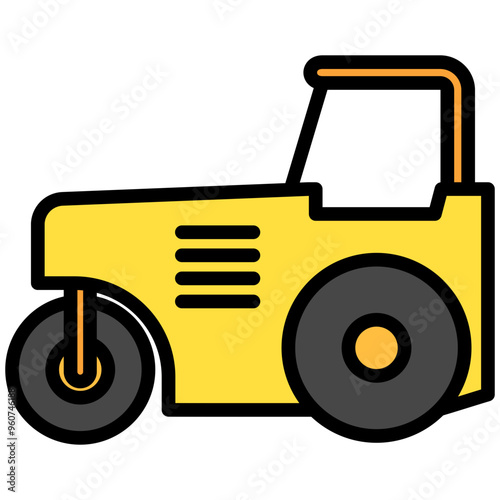 Compactor Roller lineal multi color icon. related to heavy machinery industry, construction theme. best for UI, UX, app and web development.